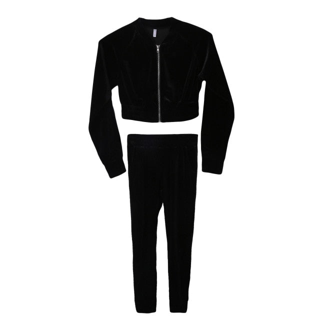 Velour Track Suit - 2 Piece Set