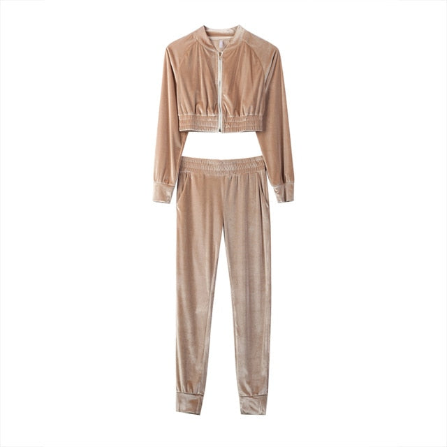 Velour Track Suit - 2 Piece Set