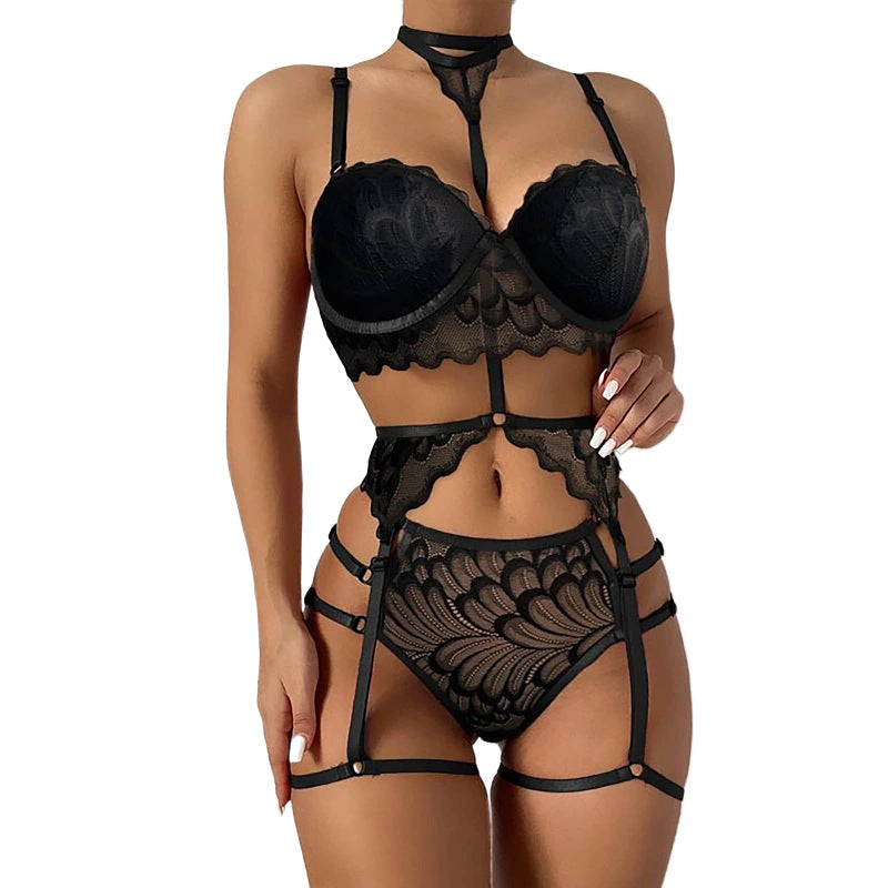 Sexy Tie Neck Nightie -3 Piece Set