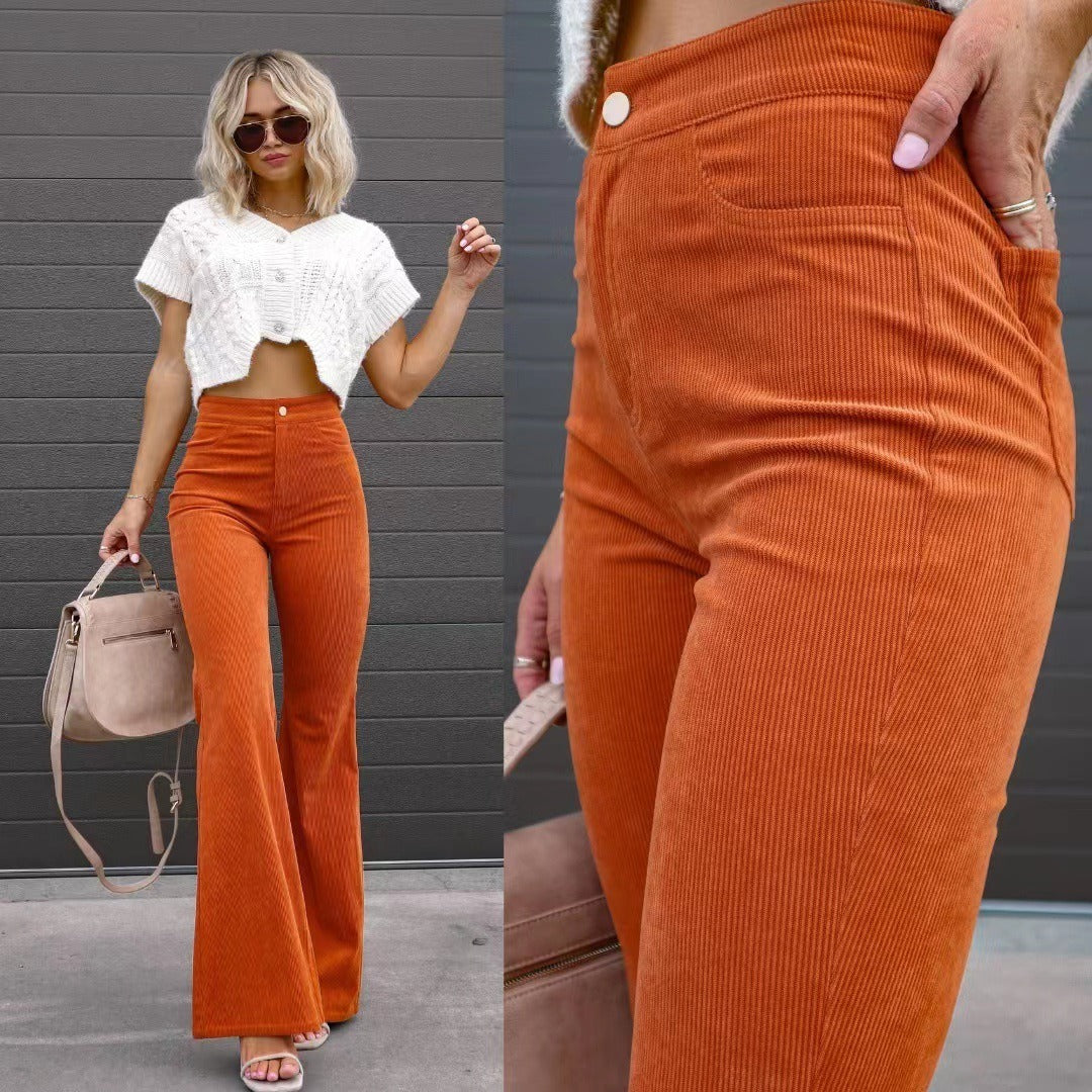 Modern Flare High Waist Stretch Casual Pants