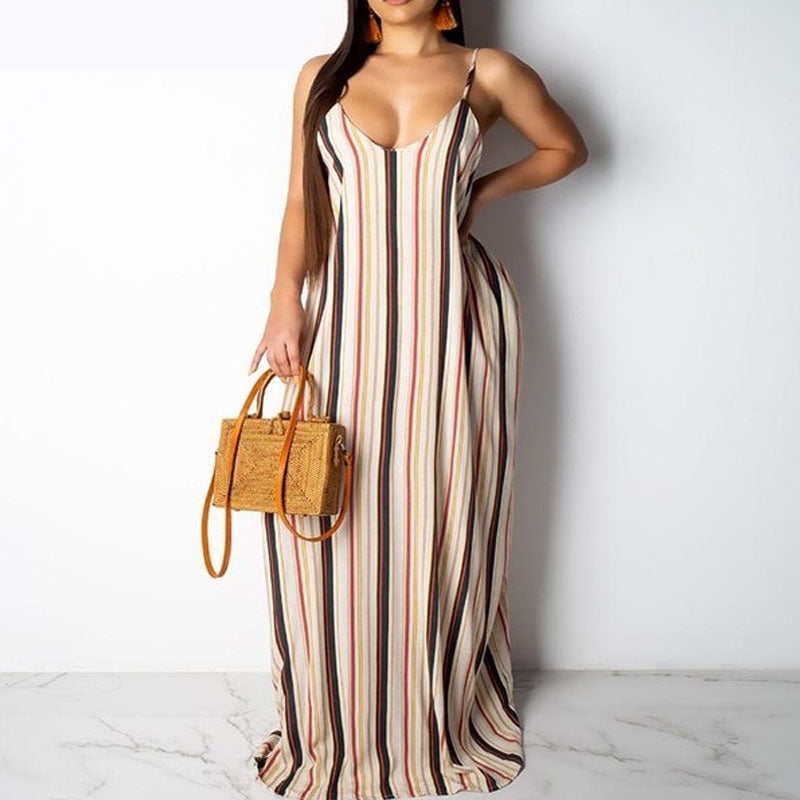 Sweet Boho Maxi Sundress With Pockets