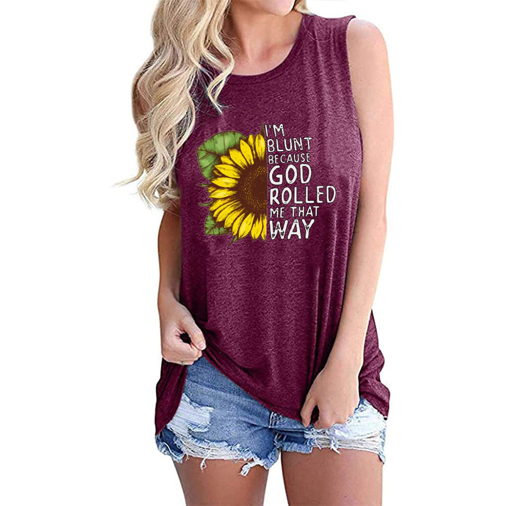 'I'm Blunt' Sunflower Tank Top