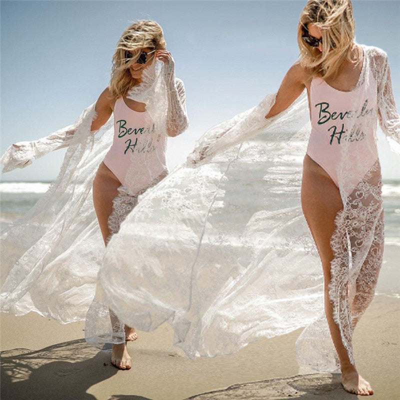 Floral Lace Swimsuit Coverup