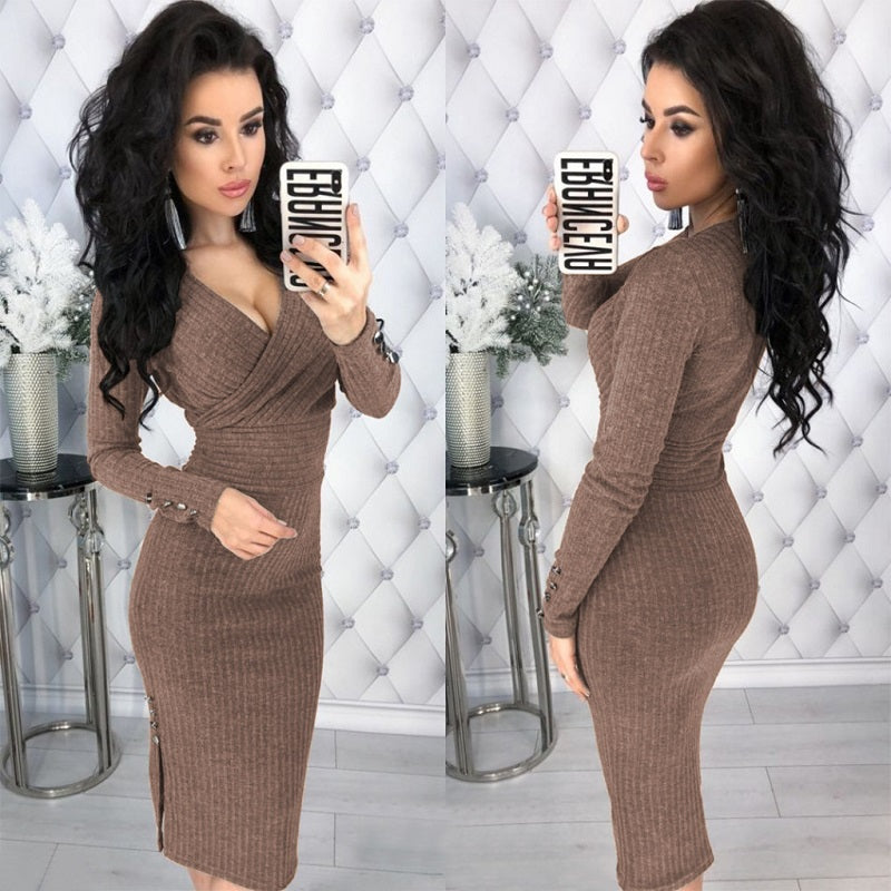 Sexy & Elegant 3/4 Sleeve Bodycon Dress