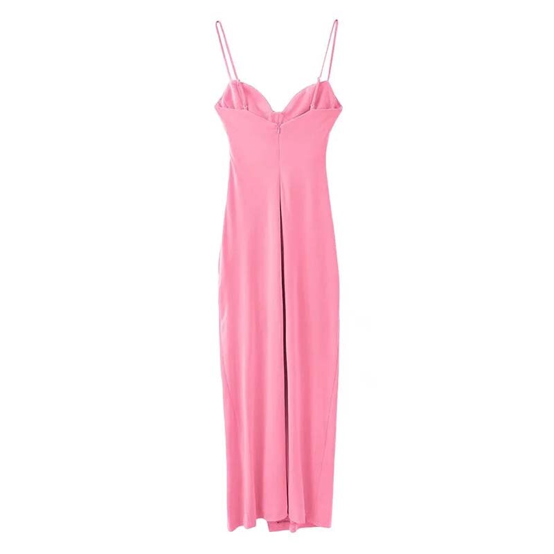 Summer Sexy Pleated Slit Midi Sundress